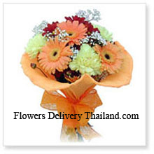 Cute Bunch Of 10 Gerberas Delivered in Thailand