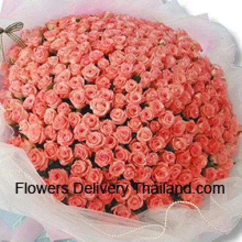 A Beautiful Bunch Of 200 Orange Roses With Seasonal Fillers