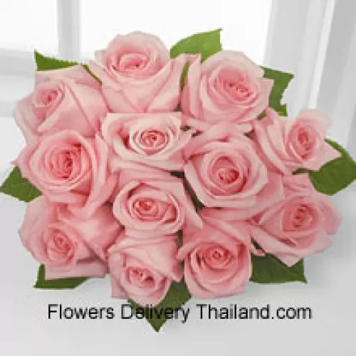 Bunch Of 12 Pink Roses
